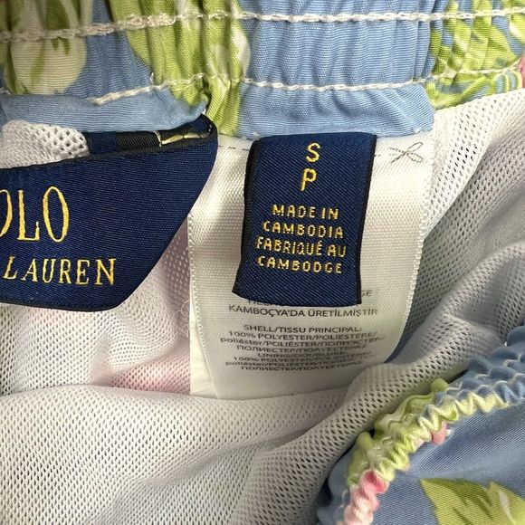 Polo Ralph Lauren Mens Blue Pink Floral Hawaiian Swim Trunks Size S - Picture 7 of 12